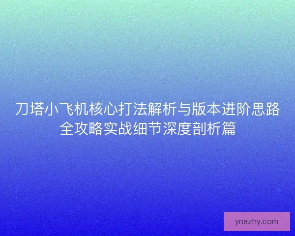 刀塔小飞机核心打法解析与版本进阶思路全攻略实战细节深度剖析篇 刀塔小飞机核心打法解析与版本进阶思路全攻略实战细节深度剖析篇